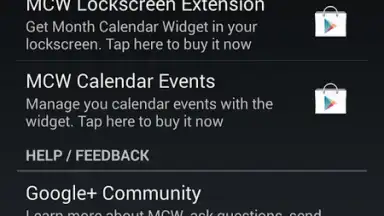 Month Calendar Widget screenshot 1