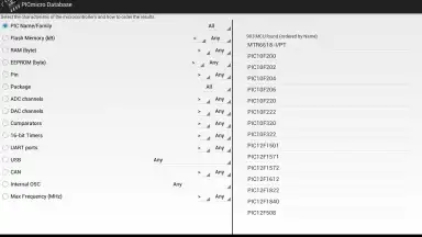 PICmicro Database screenshot 11