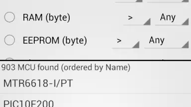 PICmicro Database screenshot 4