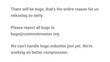 Cosmos Browser screenshot 1