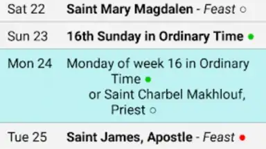 Catholic Calendar from Universalis screenshot 6