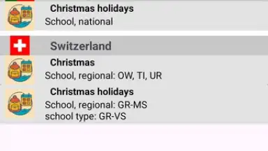 Holidays on Date screenshot 2