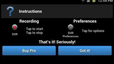 Secret Video Recorder (Android 1X) screenshot 1