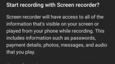 Samsung Record screen screenshot 2