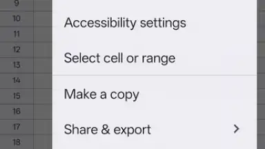 Google Sheets screenshot 15