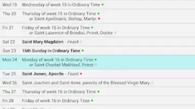 Catholic Calendar from Universalis screenshot 10