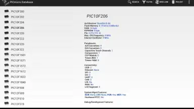 PICmicro Database screenshot 3