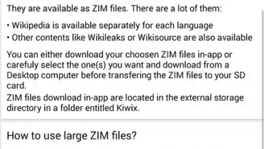 Kiwix offline screenshot 1