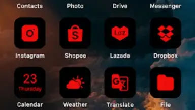 Wow Red Black Theme, Icon Pack screenshot 7