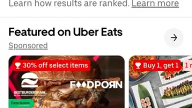 Uber Eats screenshot 1