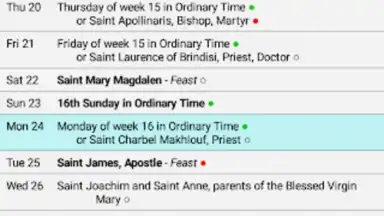 Catholic Calendar from Universalis screenshot 2
